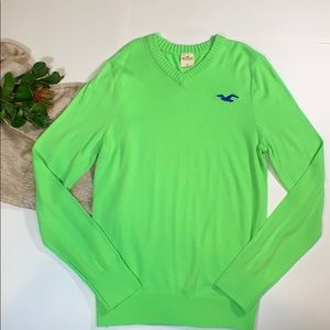 HOLISTER, Green V-neck Sweater
